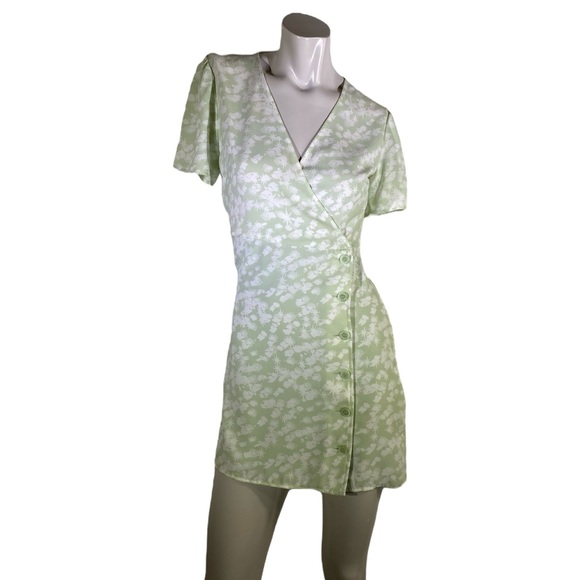 💐 Leith Mint Green Floral Mini Dress Size XS - Picture 2 of 7